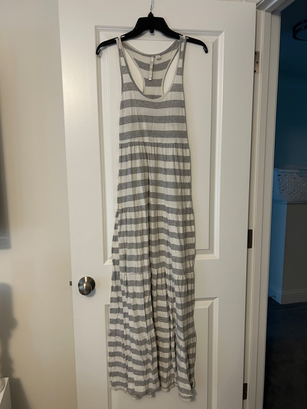 LC Lauren Conrad Striped Racerback Maxi Dress - Gray & White